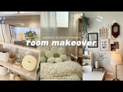 extreme aesthetic room makeover 🌷korean & pinterest inspired 🎉