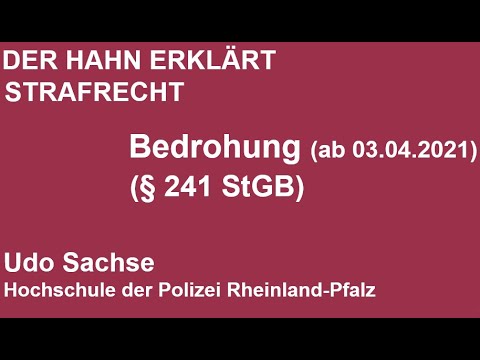 Der Hahn erklärt Strafrecht - § 241 StGB Bedrohung