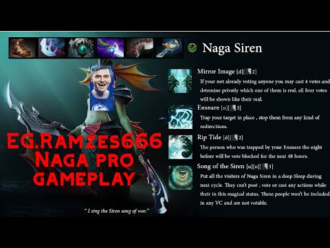 EG.RAMZES666 Naga Siren 12 kills Dota 2 Pro Gameplay