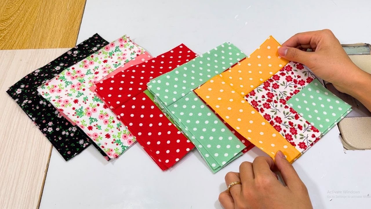 How To Patchwork Stacked Squares Quilt Easily for Beginner