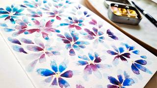 EASY beginner friendly watercolor flower doodle