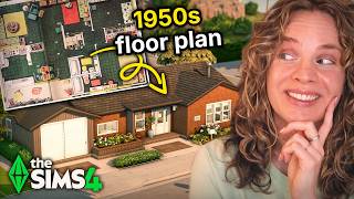 I Built a REAL 1950s Floor Plan in The Sims 4