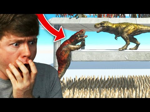 DINOSAUR BATTLE over DEATH SPIKES in ARBS!? (Reaction)