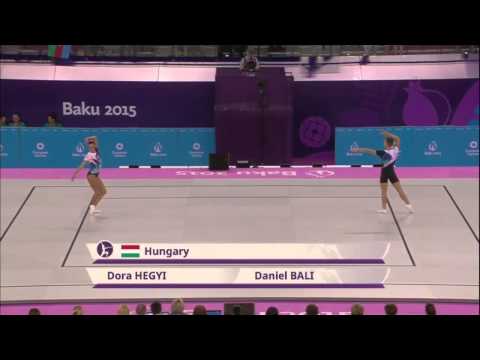 JJEE Baku 2015 - Aerobic - Q  MP - Hungary (Dora Hegyi-Daniel Bali)