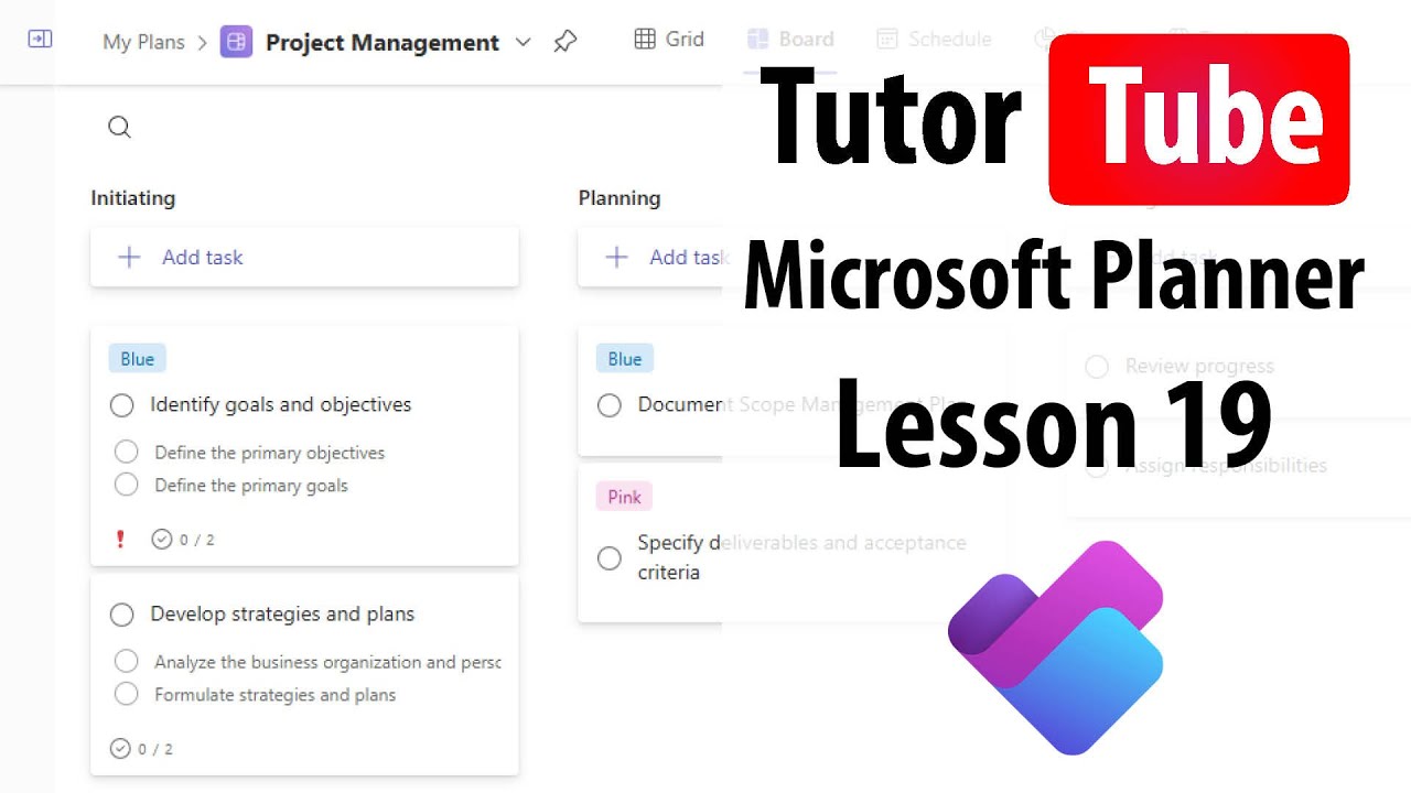 Microsoft Planner - Lesson 19 - Pin and Unpin Plans