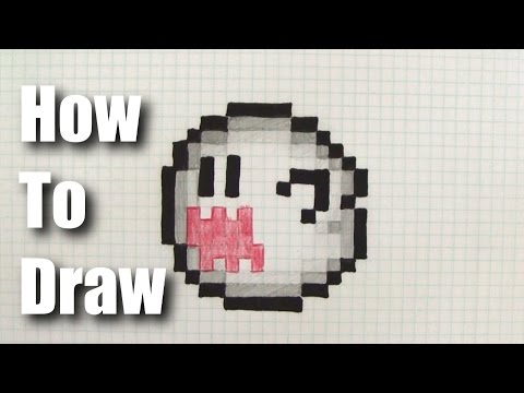How to Draw 8 Bit Boo from Mario - YouTube
