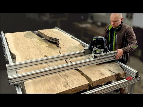 Milling LUMBER. How to Flatten Wood Slabs.   TOT ROUTER SLED.