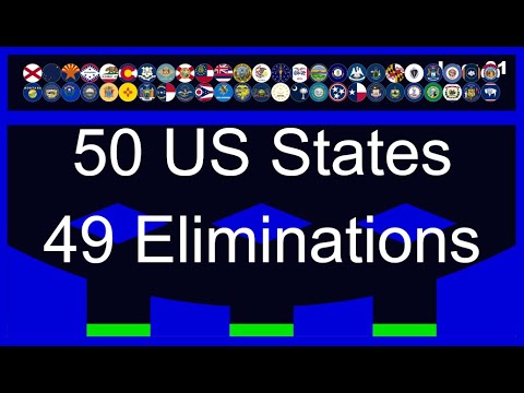 50 US States & 49 Times Eliminations Marble Race in Algodoo