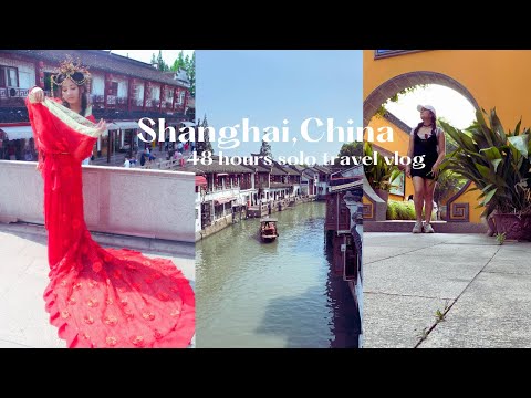 48 horas em Xangai | Vlog de viagem solo | Cidade aquática de Zhujiajiao