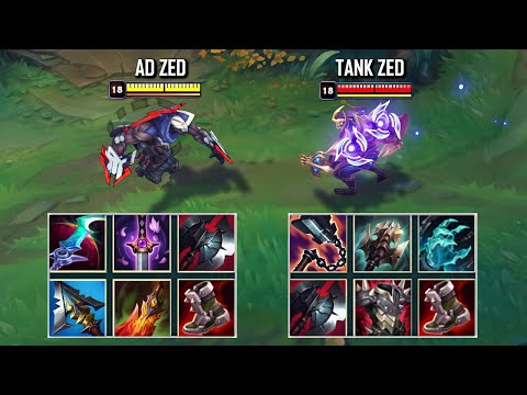 TANK ZED vs AD ZED FULL BUILD FIGHTS & Best Pentakills!