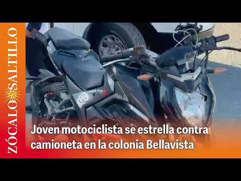 Joven motociclista se estrella contra camioneta en la colonia Bellavista
