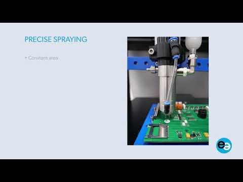 Glob Top spray dispensing tests with DELO adhesive