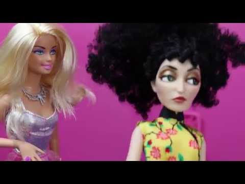 BARBIE Hair ❤ Nail Salon Color Change Spa Fab Toy Disney Tangled Mother Gothel Parody