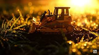 Tiny Titan's Ascent: RC Bulldozer Conquers Red Soil Slope