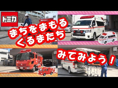 【トミカ】街をまもる消防車と救急車を見てみよう！【トミカであそぼう！タカラトミーキッズ】おはなし | おもちゃ | はたらくくるま | 実車 | 撮影 | タカラトミー公式