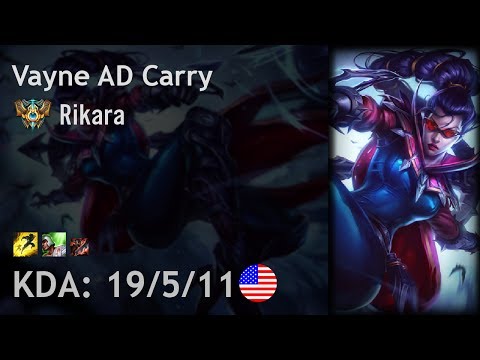 Vayne AD Carry vs Draven - Rikara - NA Challenger Patch 7.14