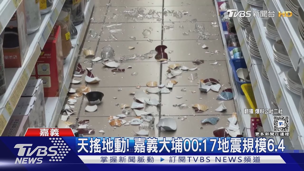 監視器記錄天搖地動!嘉義強震 先上下跳動再左右搖擺