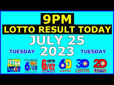 9pm Lotto Result Today July 25 2023 (Tuesday)