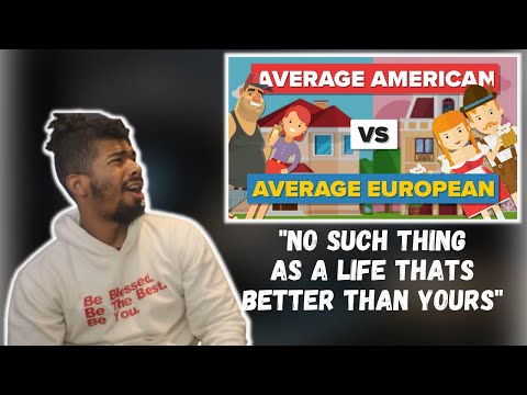 AMERICAN REACTS TO Average American vs Average European - How Do They Compare? - People Comparison