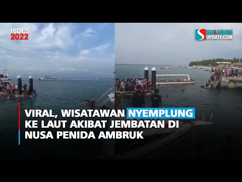 Viral, Wisatawan Nyemplung ke Laut Akibat Jembatan di Nusa Penida Ambruk
