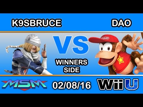 MSM 36 - K9sBruce (Sheik) Vs. Go! Dao (Diddy Kong) Winners Side - Smash Wii U