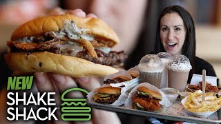Shake Shack NEW MENU Review // Black Truffle Burgers, Chicken Bites, Cherry Blossom Shakes, & More