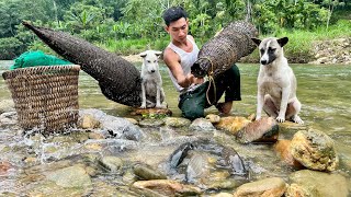 Download lagu Rural Mountain Life | Giant Fish Harvest with Kem and Bong | Traditional Fishing mp3