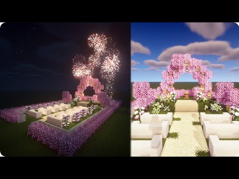 EPIC Outdoor Wedding with Fireworks - Minecraft Tutorial!