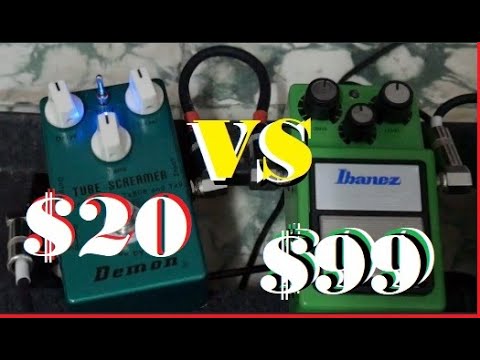 Cheap Demon Tubescreamer pedal vs real ibanez TS9
