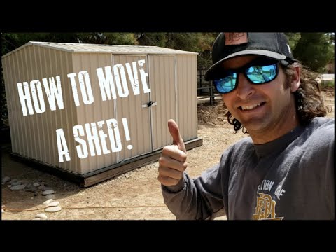 Part of a video titled How to move a shed by hand! Old school, no heavy equipment needed!