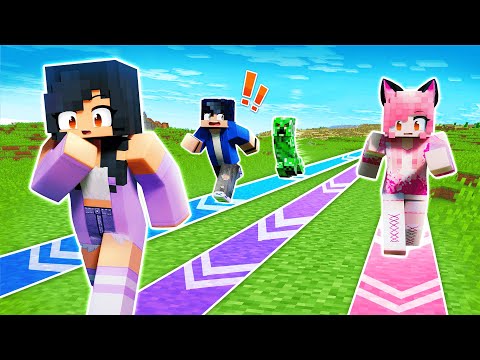 Minecraft But We Walk In A Straight Line
