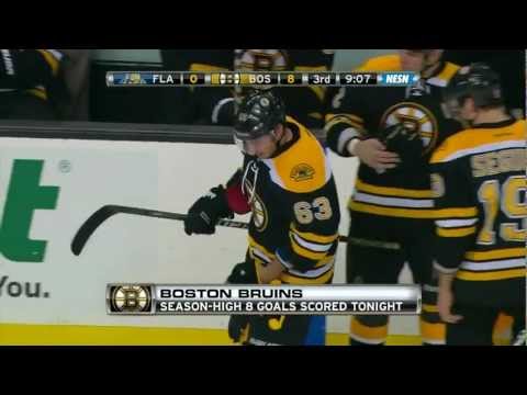 Brad Marchand's 1st career hat trick 12/23/11