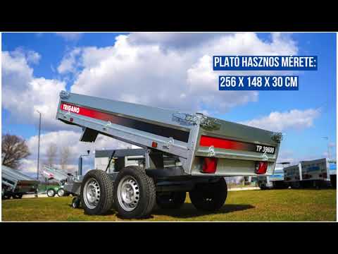 Új fékes Trigano (2500 kg) billenő platós - kézipumpás utánfutó csak 1.799.000 Ft