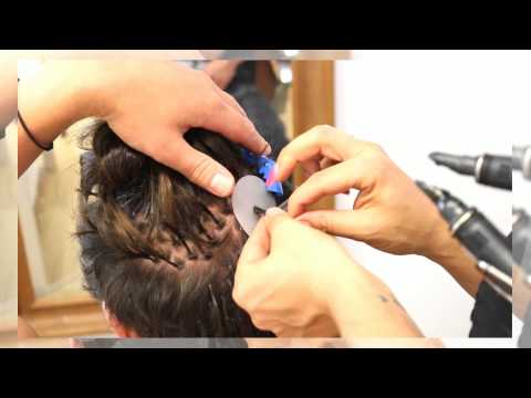 Keratin Bond Hair Extensions - application on a male
