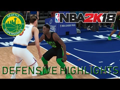 NBA 2K18 Seattle Supersonics MyGM | Harry Giles' Defense vs Kristaps Porzingis
