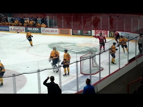 Ässät-Lukko hegemoniaottelu 26.8.2017. Matti Kuparisen 1-0 maali !
