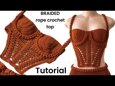 Crochet Pinterest inspired viral braided rope crop top | in-depth step by step guide