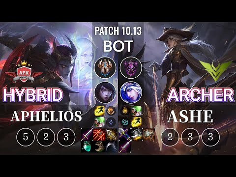 APK HyBrid Aphelios vs V3 Archer Ashe Bot - KR Patch 10.13