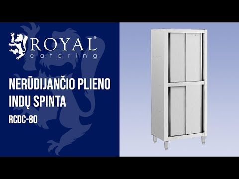 vaizdo įrašas - Nerūdijančio plieno indų spinta - 800 x 500 x 1800 mm - „Royal Catering“