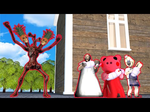 Monster Head vs Granny, Piggy, Ice Scream - funny horror animation parody (P.36-1)