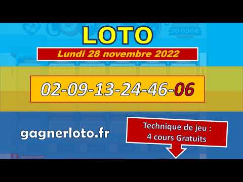 LOTO RESULTAT TIRAGE LUNDI 28 NOVEMBRE 2022