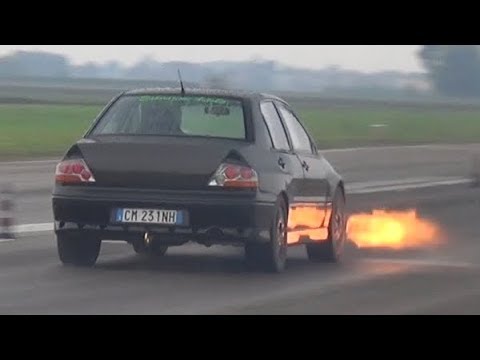 600HP Mitsubishi Lancer EVO - Launch Controls & Full Throttle Accelerations on the Dragstrip!