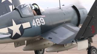 preview picture of video 'FG-1D Corsair Whistling Death start up at Texas Flying Legends Museum P2'