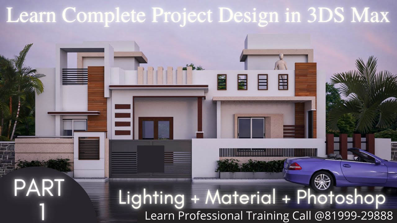 3D House Design  Tutorial in 3ds Max | Elevation Design