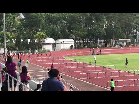 National School Games 59th Track & Field Championships 2018 100m Hurdles B Girls H1 - Dakki  📹 Eva