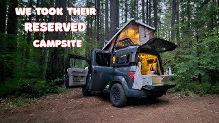 We stayed in their RESERVED campsite, and this is what happened...Honda Element E-Camper Camping