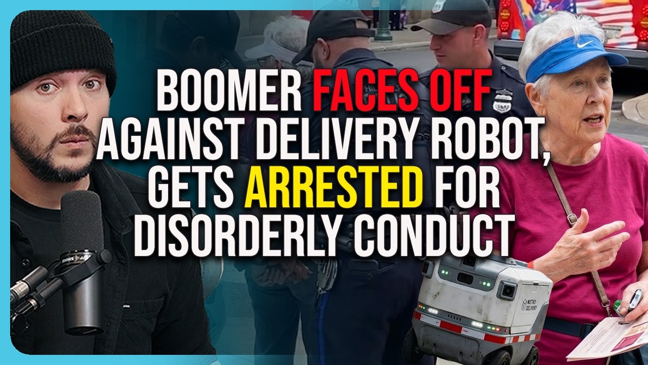 Boomer FACES OFF Against Delivery Robot, Gets ARRESTED for Disorderly Conduct