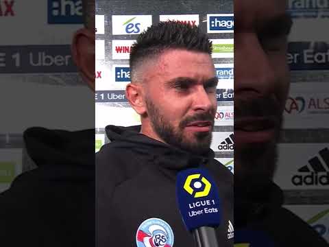 Réaction de Castello Lukeba et Morgan Sanson après la mi temps Strasbourg olympique lyonnais 1-2