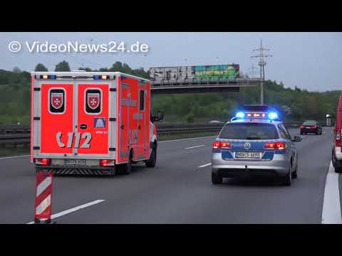 07.05.2017 - VN24 - 18-Jähriger fliegt mit Cabrio auf A2 bei Dortmund über Leitplanke