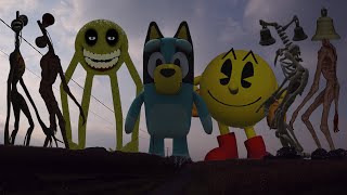 TEAM Bell Head VS Pacman VS Bluey VS Roblox Innyume Smiley VS TEAM Siren Head